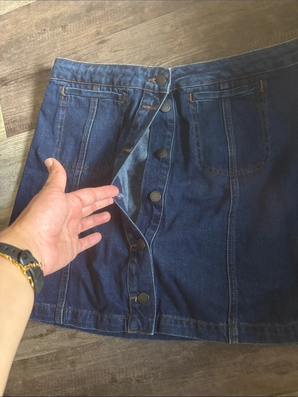 Top shop moto denim blue skirt